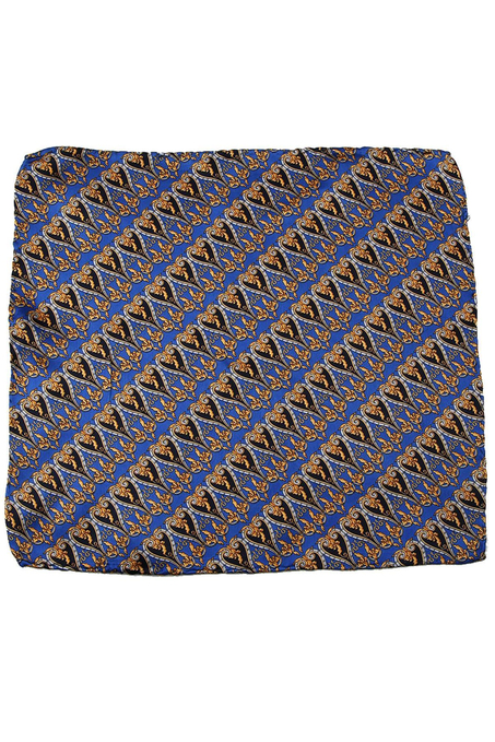 Mavi Motif Baskılı İpek Mendil SPS341