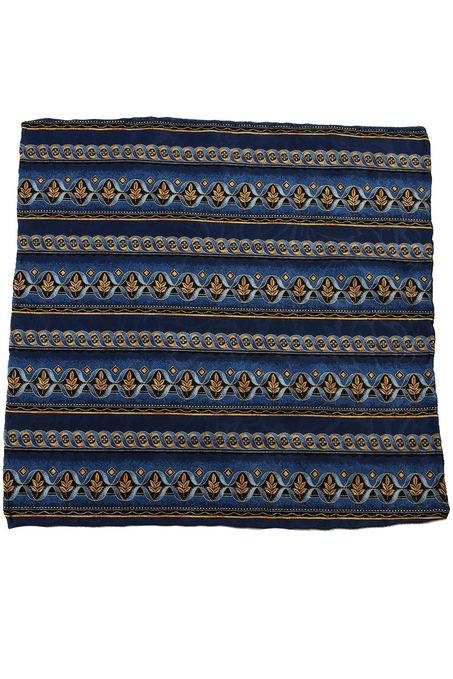 Mavi Motif Baskılı İpek Mendil SPS402