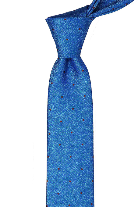 Mavi - Yeşil Puantiye Desen Slim Kravat SK7491