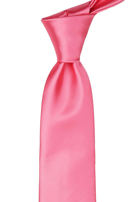 Mercan Mendilli Düz Saten Kravat 1112