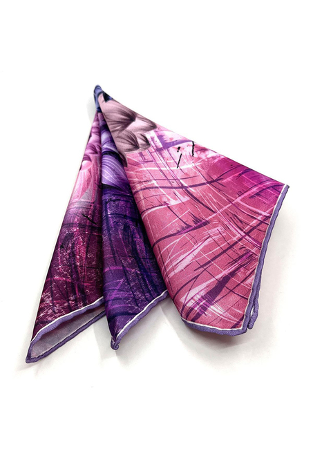 Mor Çiçek Desen Erkek Cep Mendili SPS580-79