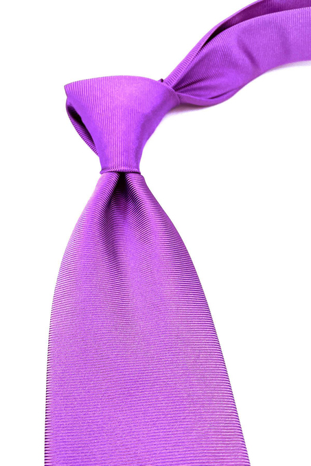 Mor Diagonal İtalyan Düz İpek Kravat İK1287