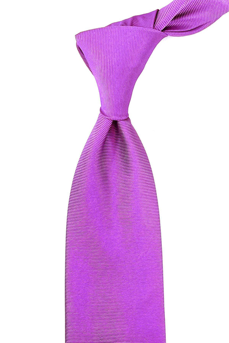 Mor Diagonal İtalyan Düz İpek Kravat İK1287