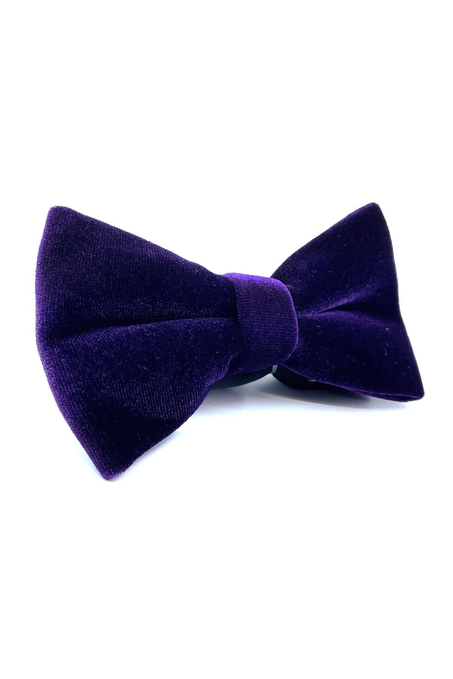 Mor Kadife Düz Papyon P1704