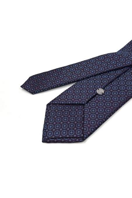 Mürdüm Çiçek Desen Mendilli Klasik Kravat KK13133