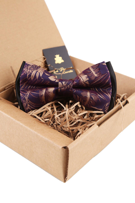 Mürdüm Çiçek Desen Papyon P1472