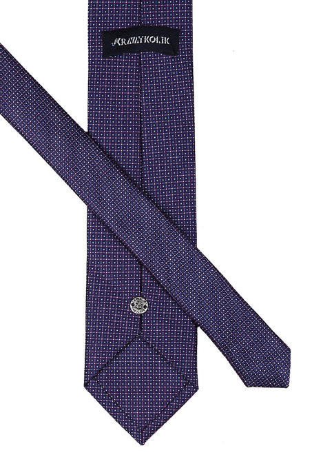 Mürdüm Nokta Desen Mendilli Klasik Kravat KK9378