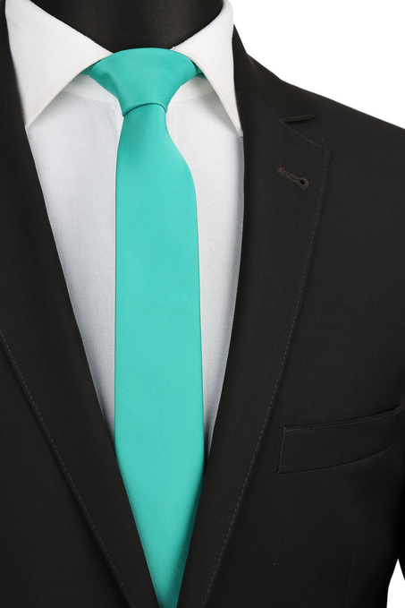 Nehir Yeşili Düz Slim Saten Kravat SK4511