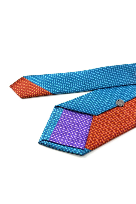 Nokta Desen Çok Renkli Patchwork Kravat KK13294
