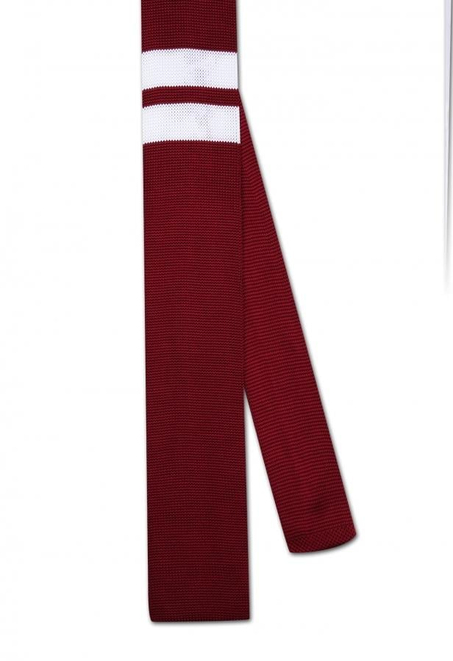 Noktalı Bordo Örgü Kravat 8124