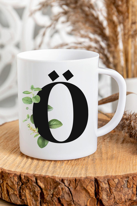 Ö Harfli Baş Harf Baskılı Kupa Bardak