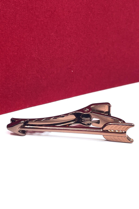 Ok Motif Bronz Renk Kravat İğnesi KIY714