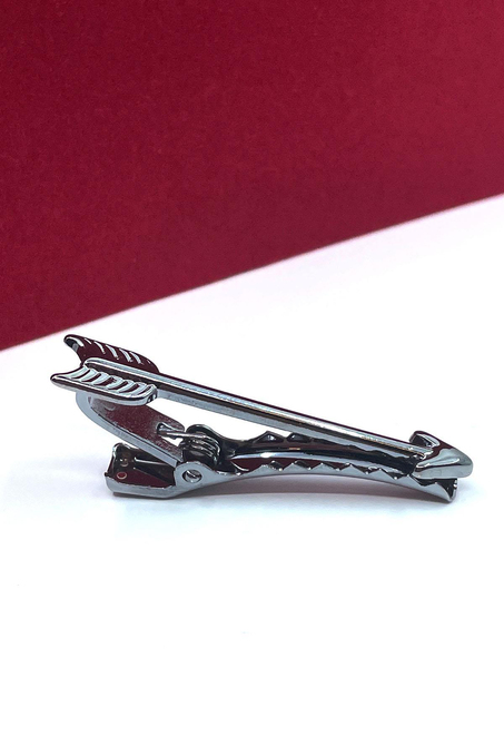 Ok Motif Füme Renk Kravat İğnesi KIY717