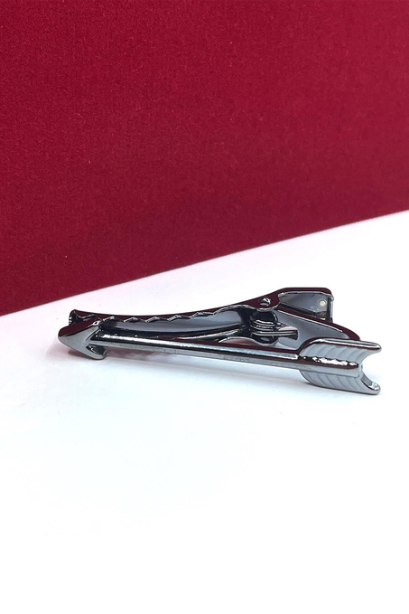 Ok Motif Füme Renk Kravat İğnesi KIY717