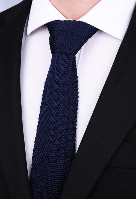 Örgü Lacivert Kravat 8009