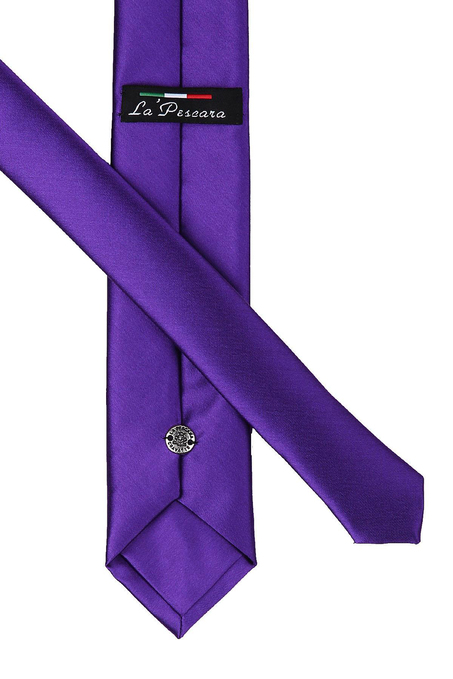 Patlıcan Moru Saten Slim Kravat ST4004