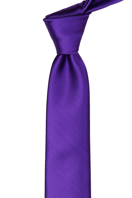 Patlıcan Moru Saten Slim Kravat ST4004