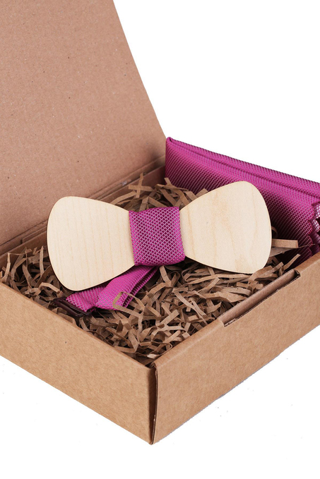 Pembe Ahşap Papyon AHP417