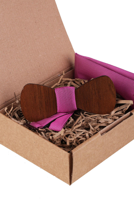 Pembe Ahşap Papyon AHP444