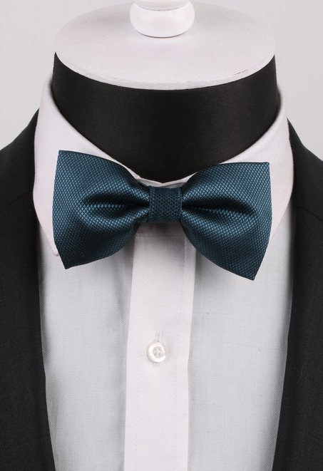 Petrol Yeşili Kendinden Desenli Papyon P485