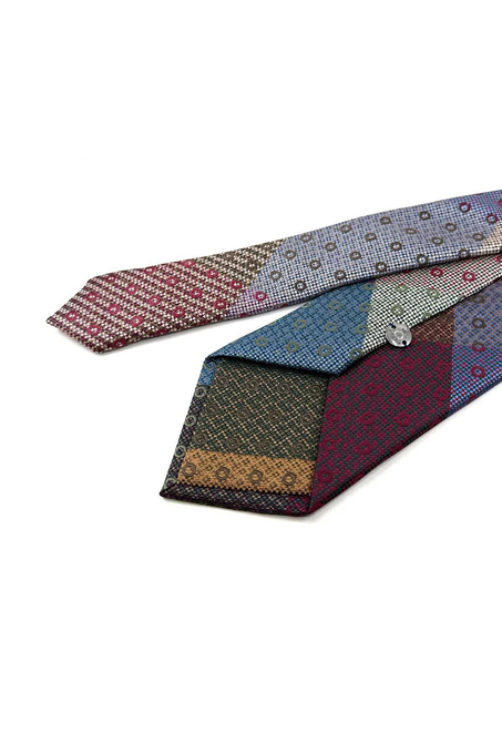 Puantiye Desen Çok Renkli Patchwork Kravat KK13273