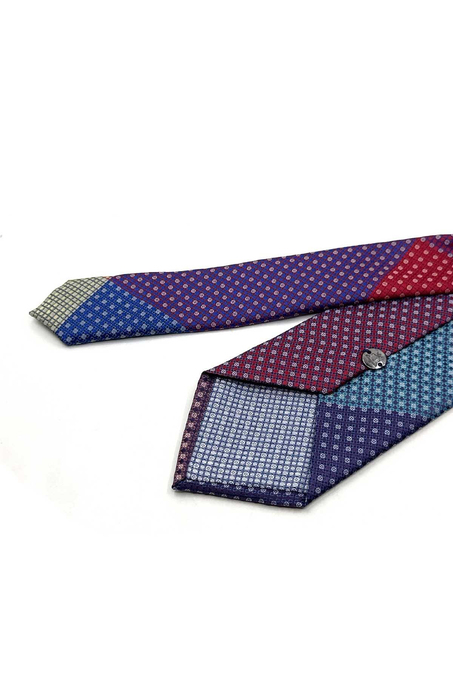 Puantiye Desen Patchwork Klasik Kravat KK13813