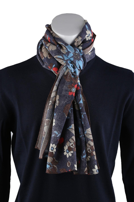 Rowley Style Lacivert Wool Kaşkol K475