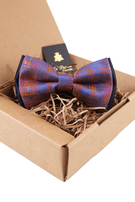 Safran - Mavi Ekose Desen Papyon P1477