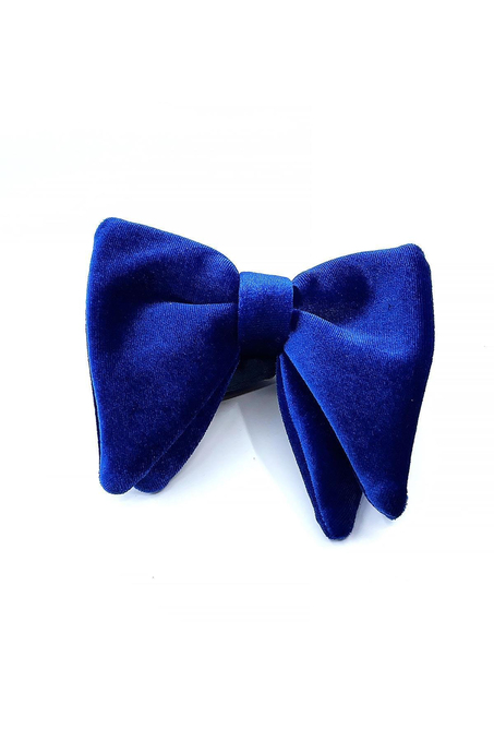 Saks Mavisi Büyük Kadife Papyon P1698