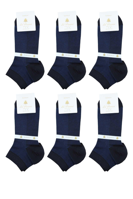 Saks Mavisi Ultra Lüks 6lı Bambu Yarım Erkek Çorap CRP390