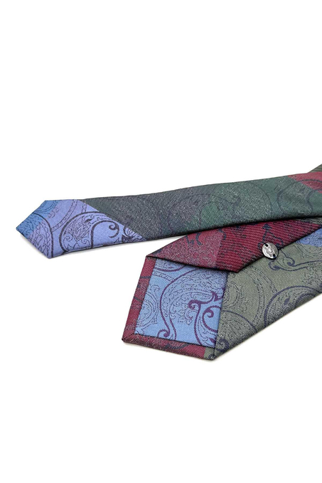 Şal Desen Çok Renkli Patchwork Klasik Kravat KK12811