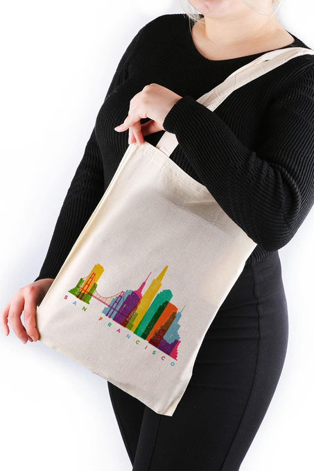 San Francisco Colorful Bez Çanta 30*40 Tote Bag TOT51