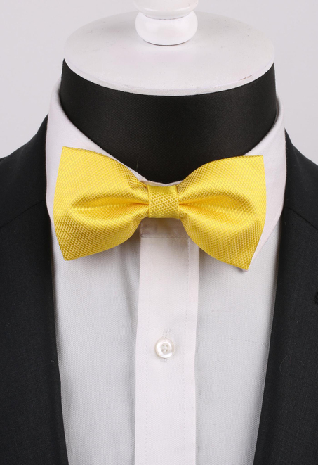 Sarı Kendinden Desenli Papyon P484