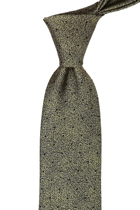 Sarı Kum Desen Mendilli Klasik Kravat KK9810