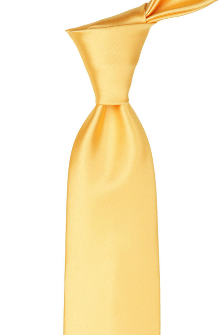 Sarı Mendilli Düz Saten Kravat 1606