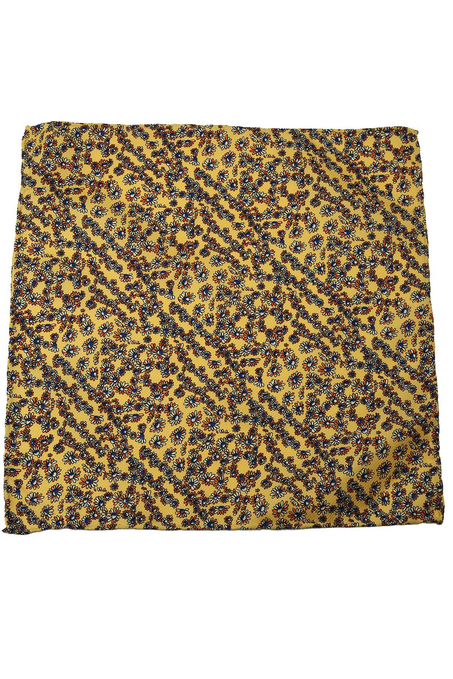Sarı Motif Baskılı İpek Mendil SPS258