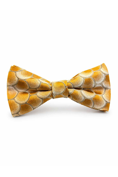Sarı Motif İpek Papyon SB183