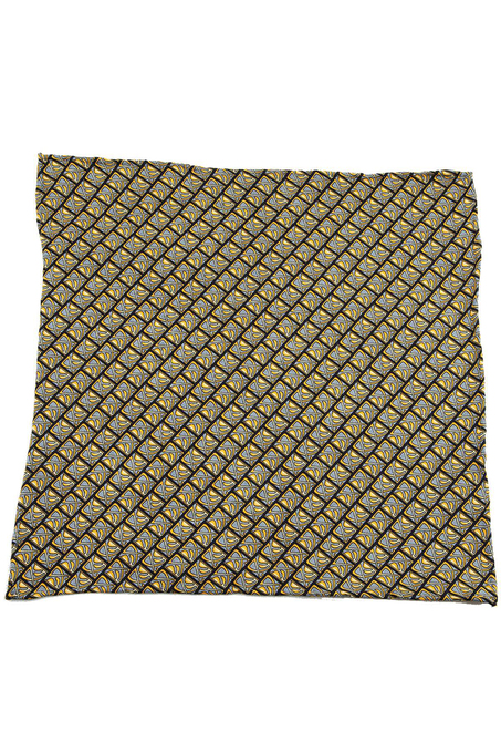 Sarı - Siyah Motif Baskılı İpek Mendil SPS148