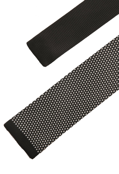 Siyah - Beyaz Noktalı Örgü Kravat 8226