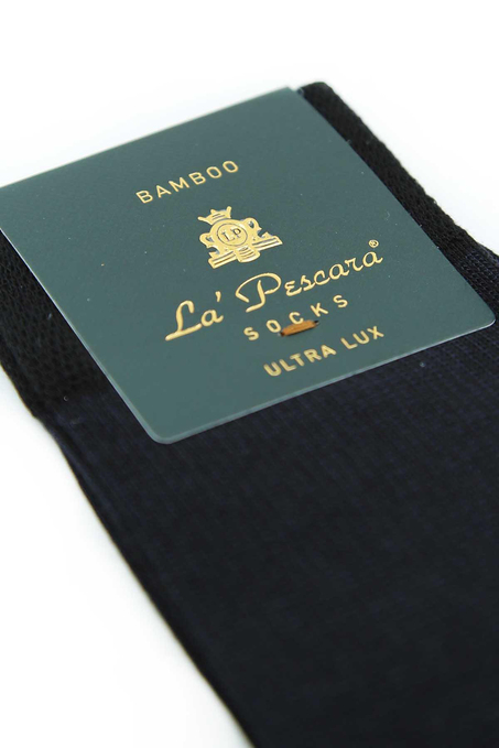Siyah Çizgi Desen 6lı Ultra Lüks Bambu Erkek Çorap CRP302