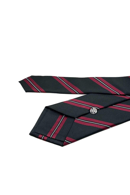 Siyah Çizgi Desen Mendilli Klasik Kravat KK12826