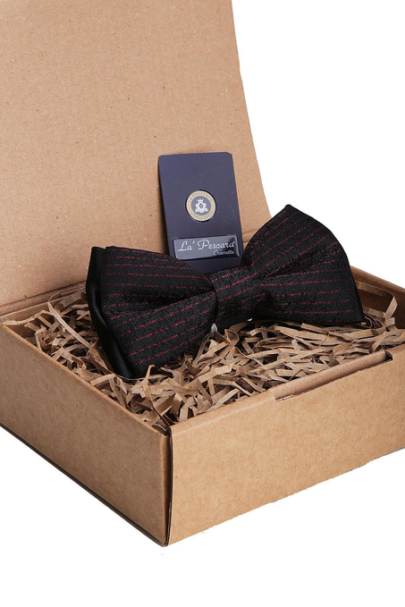 Siyah Çizgi Desen Papyon P1309