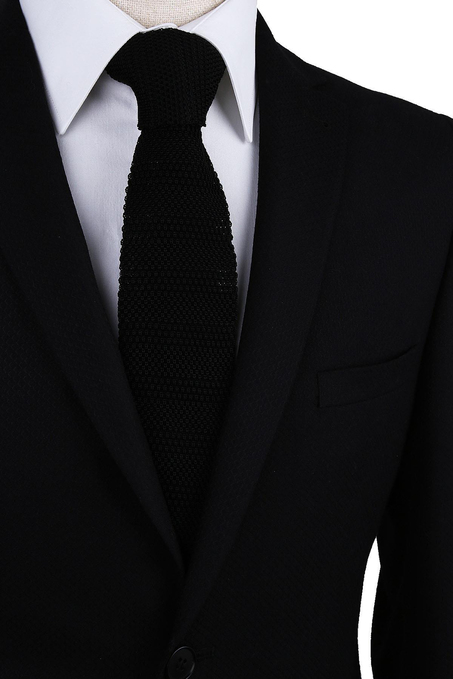 Siyah Düz Örgü Kravat ÖR8290