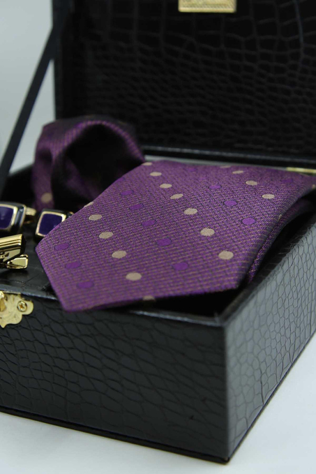 Siyah Erkek Hediye Kutusu - Kravat Kol Düğmesi Kravat İğnesi KMK155