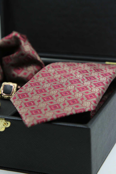 Siyah Erkek Hediye Kutusu - Kravat Kol Düğmesi Kravat İğnesi KMK123