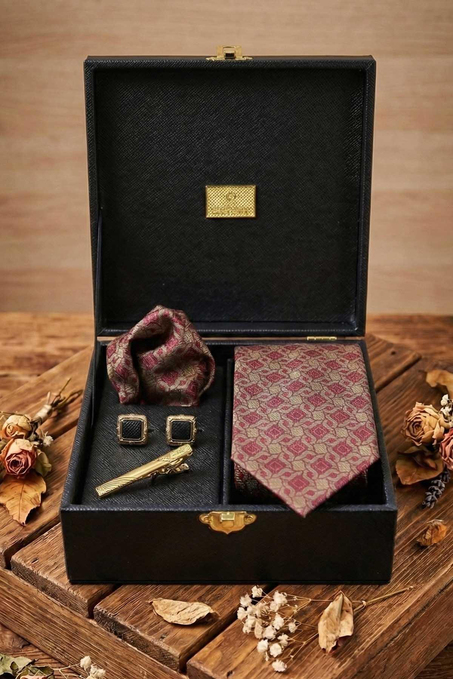 Siyah Erkek Hediye Kutusu - Kravat Kol Düğmesi Kravat İğnesi KMK123