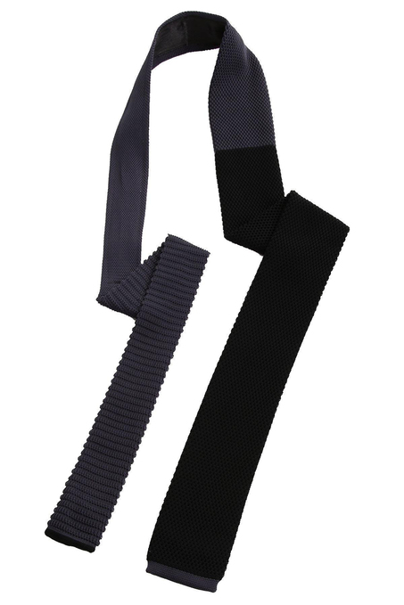 Siyah - Füme Düz Örgü Kravat ÖR8278