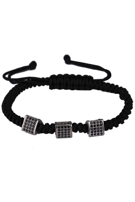 Siyah İpli Makrome Erkek Bileklik BLK1595