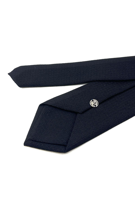 Siyah - Kahve Düz Desen Mendilli Klasik Yün Kravat KK12097