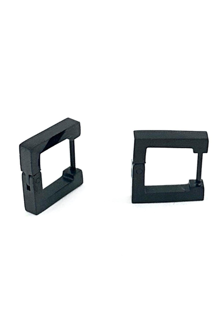 Siyah Kare Unisex Küpe EAR13